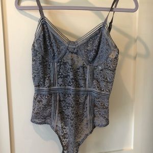 Periwinkle blue lace bodysuit
